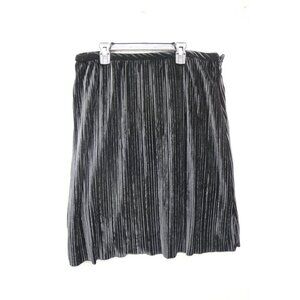 Sanctuary Black Ribbed Velvet Skirt-Size Large-Side Zip-Whimsigoth